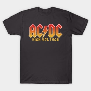 Vintage ACDC Distressed Satire Tribute Hard Rock Heavy Metal Logo T-Shirt